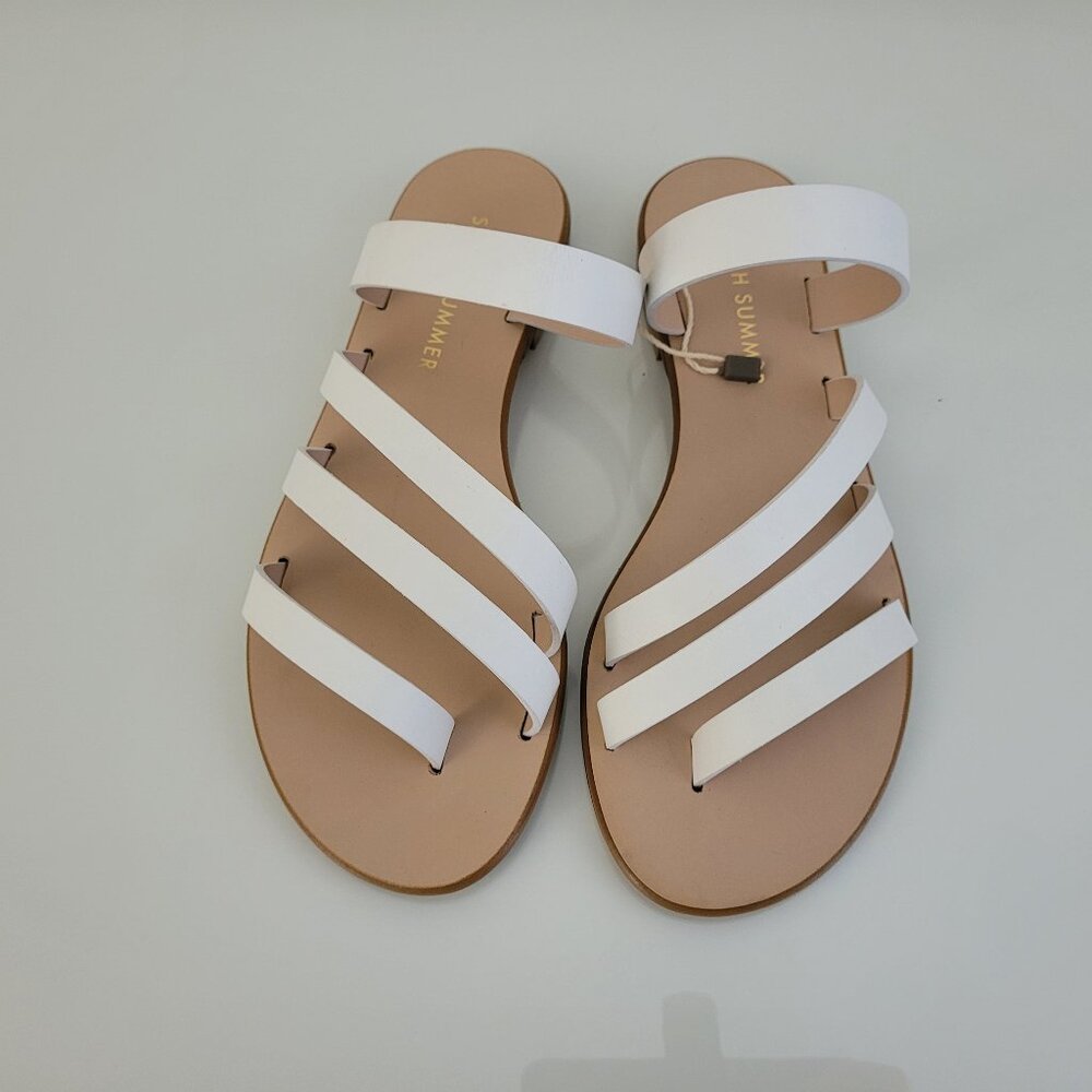 NWT - White Leather Thong Sandals